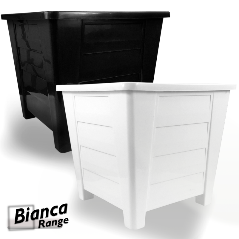 Bianca Square Planter 28cm Black Planter Plant Flower - Herb Pot (800x1000), Png Download