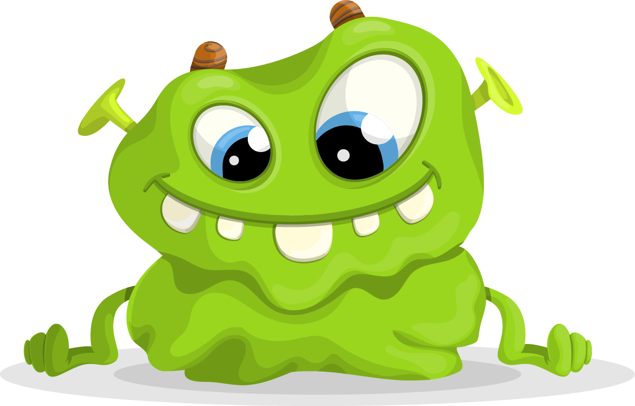 Green Monster Vector Character - Green Monster Cartoon Png (1291x825), Png Download