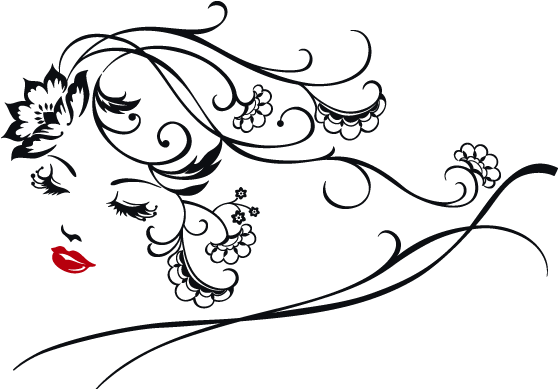 Vinilos Decorativos Paredes Mujer Floral Line Art, - Vinilos Para Pared De Salon De Belleza (650x650), Png Download