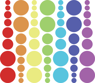 Vinilo Círculos De Colores Tamaños Arco Iris - Circulos De Grande A Pequeño (374x329), Png Download