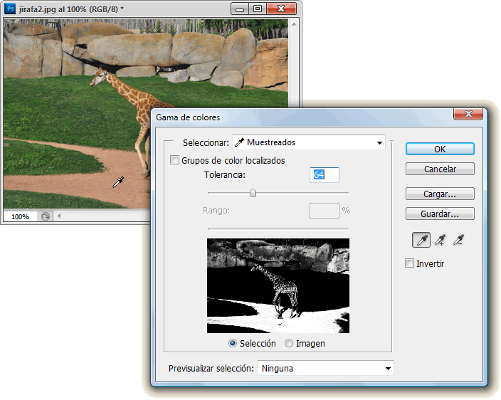 Ejemplo De Selección Por Gama De Colores - Adobe Photoshop (704x562), Png Download