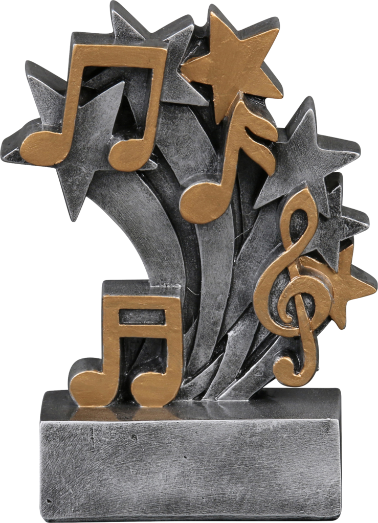 57226gs Star Blast Resin Music Trophy - Music Trophy Png (739x1023), Png Download