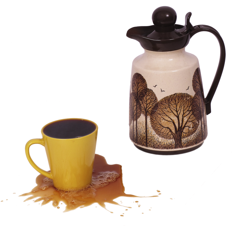 Coffee Cup,coffee Stain - Coffee Cup Overflowing (500x477), Png Download