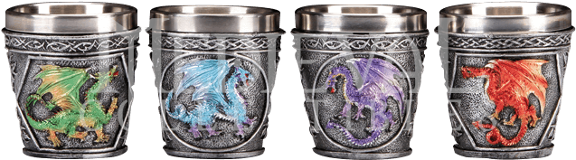 Fantasy Dragon Shot Glass Set - Shot Glass (636x636), Png Download