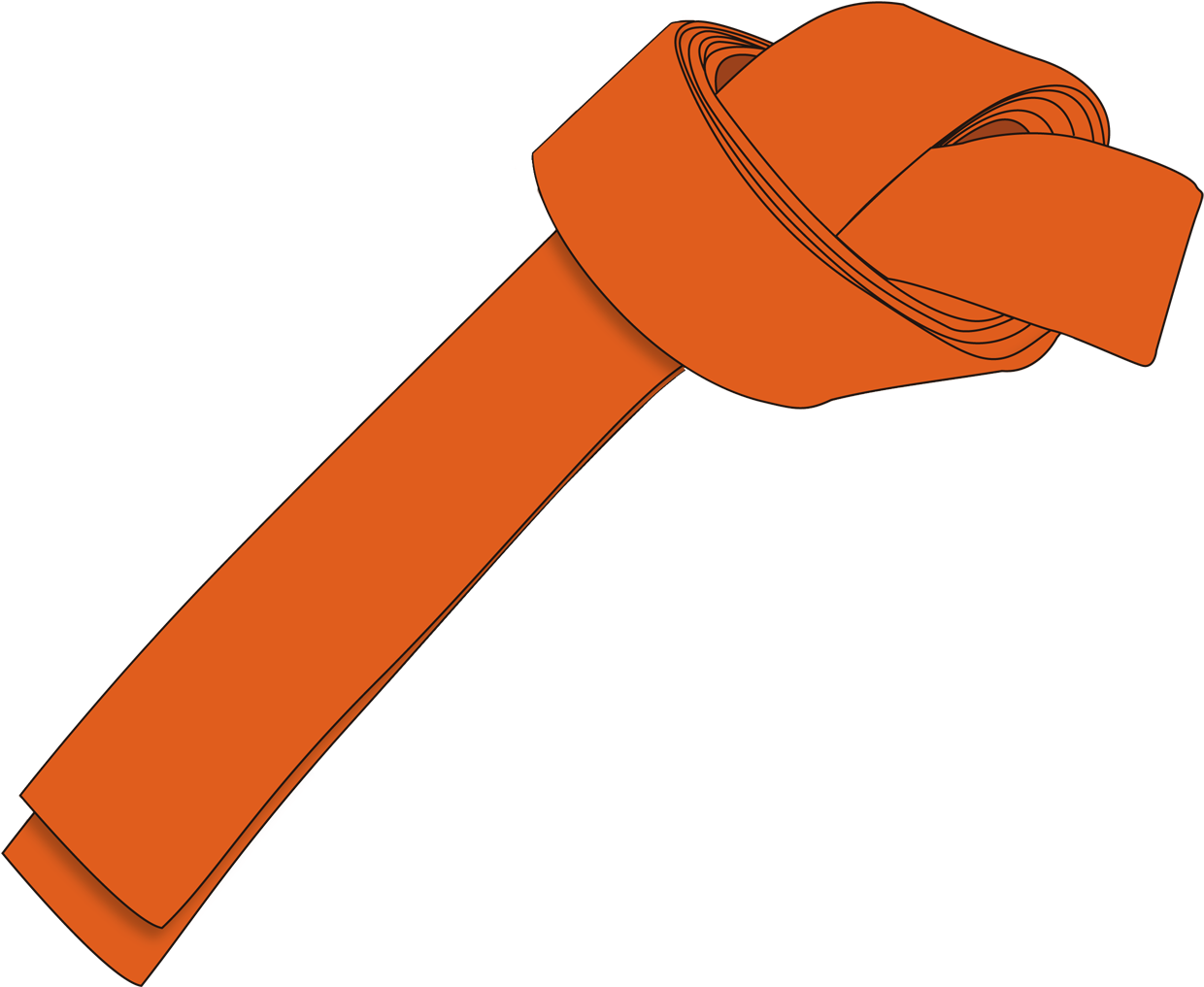 Ichf Orange Belt 8th Gup Large - Clip Art Martial Arts Belts (1371x1166), Png Download