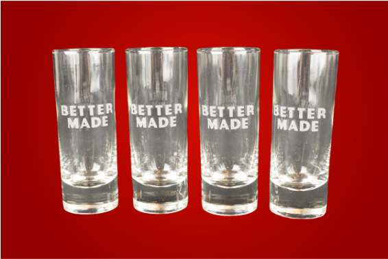Better Made Shot Glasses - Alcoholic Beverage (565x565), Png Download
