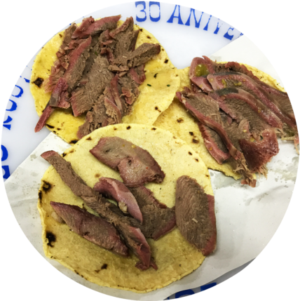 Tacos Al Pastor - Roast Beef (464x430), Png Download