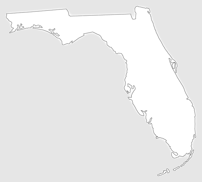 Florida Clipart Plain - Map Of Florida (700x630), Png Download