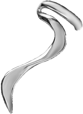 Small Flame Sterling Silver Ear Cuffs Earrings - Ear (347x479), Png Download