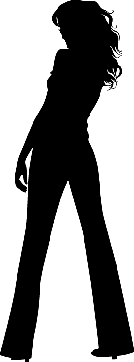 Vinilo Decorativo Silueta Mujer - Silueta De Mujer De Espaldas (276x746), Png Download