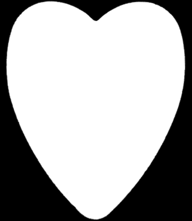 Wedding Heart Full Colour Single Sided Print - Solid White Heart Png (384x442), Png Download