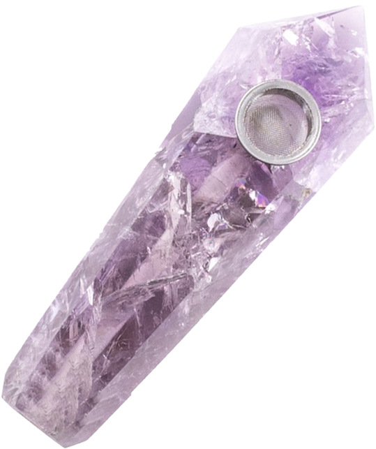 True Amethyst Natural Healing Crystal Pipe - Crystal Amethyst Pipe (800x800), Png Download