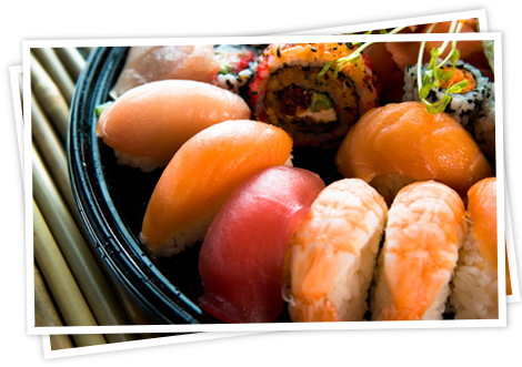 Japanese Food - Poster: Assortment Of Traditional Japanese Sushi On (470x331), Png Download