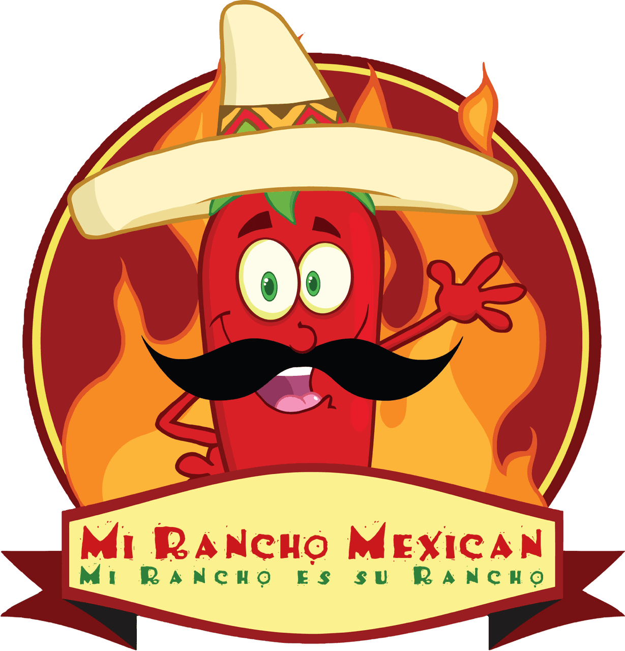 Mi Rancho Authentic Mexican Restaurant Va - Cartoon Pepers Mexicaan (1229x1280), Png Download