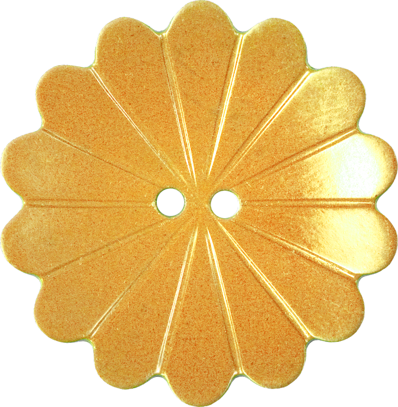 Floral Button With Fourteen Petals, Gold (782x800), Png Download