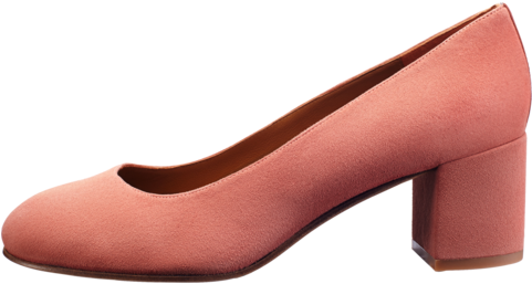 The Heel - Coral - Blue Suede Pump Png Margauxny (480x270), Png Download