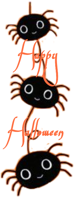 Interesting Art Sticker Spider Halloween Schalloweentexts - Cartoon (240x635), Png Download