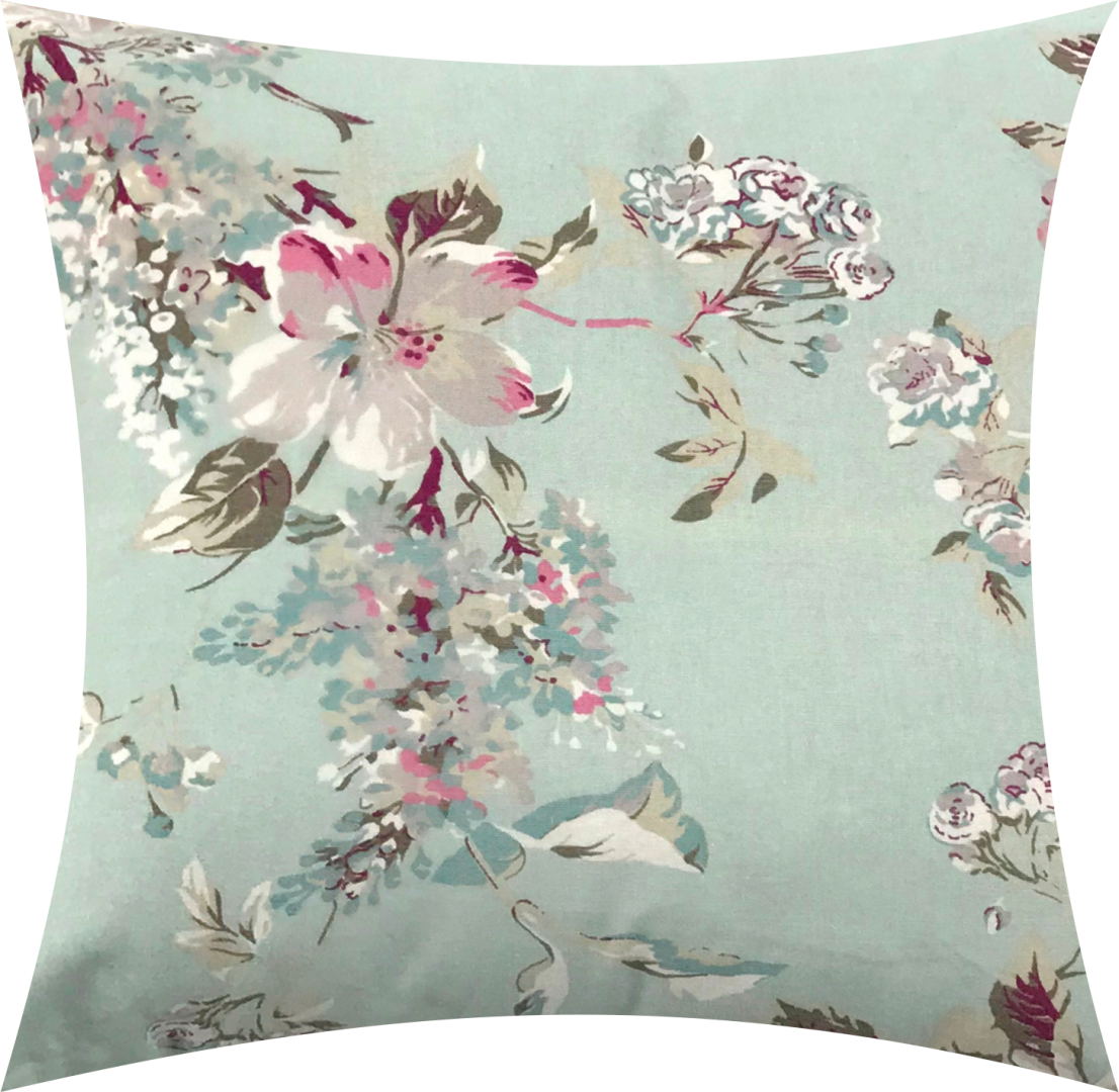 Almofada Floral Rosa Fundo Tiffany - Papel De Parede Provençal (1106x1080), Png Download