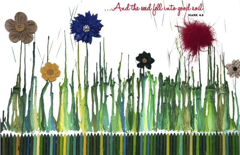 Crayons With Flowers - Flower (800x800), Png Download