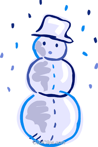 Muñeco De Nieve Con Un Sombrero Con La Nieve Cayendo - Clip Art (320x480), Png Download