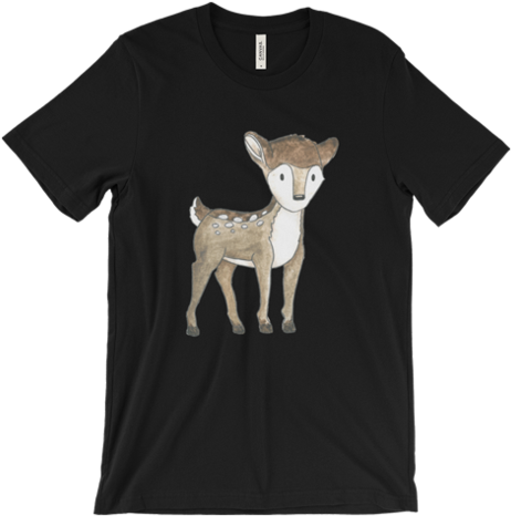 Woodland Animals Deer On T-shirt For Men Black - You Can T Face (480x480), Png Download
