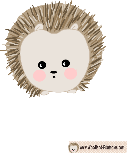 Free Printable Cute Hedgehog Wall Sticker - Sticker (612x792), Png Download