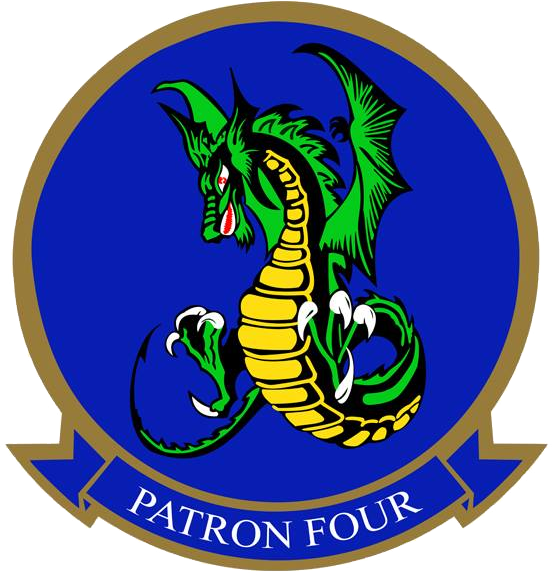 Patrol Squadron 4 Insignia 2015 - Vp4 Skinny Dragon (552x575), Png Download