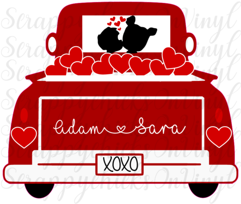 "be Mine Red Truck" Valentines - Truck (480x413), Png Download