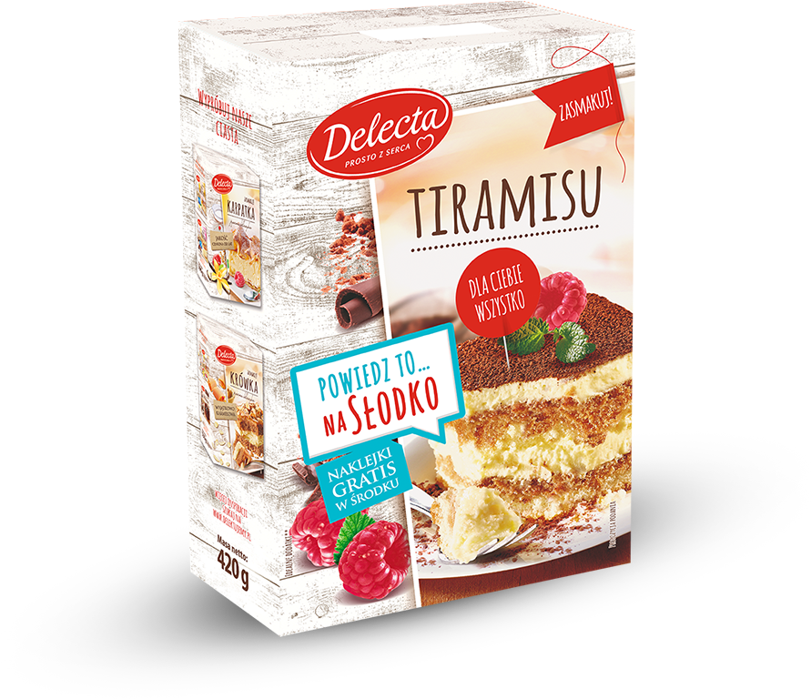Delecta Baking Products Cake Mixes-tiramisu - Delecta Ciasto Krówka 530g (900x900), Png Download