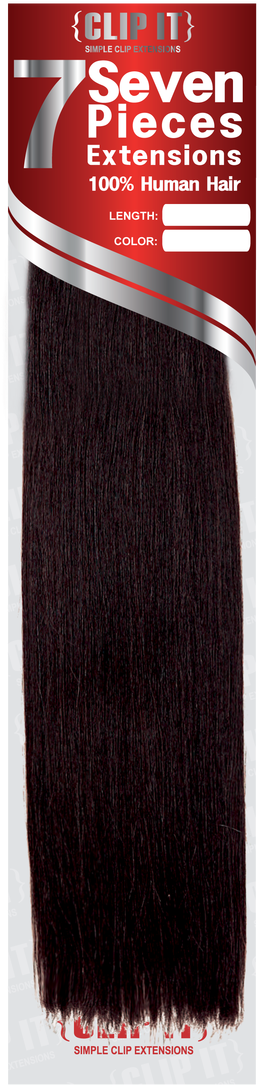 Human Hair Clip In Extension Amy Clip It Yaky 7pcs - Lace Wig (989x1280), Png Download