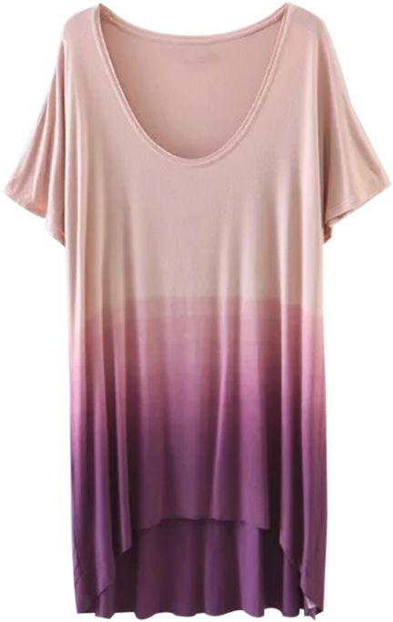 Ombre Alto Bajo La Camiseta - High Low T Shirt (558x744), Png Download