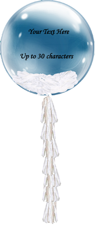 Personalised Clear Bubble Balloons Feathers - Balloon (334x789), Png Download