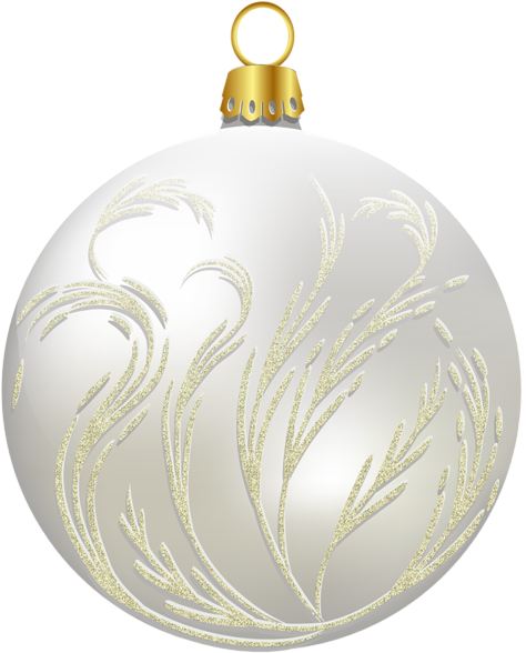 Christmas Clipart, White Christmas Ornaments, Christmas - White Christmas Balls Png (523x600), Png Download