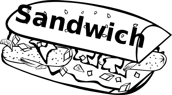 Sandwich Svg Clip Arts - Colouring Pages Food Easy (600x334), Png Download