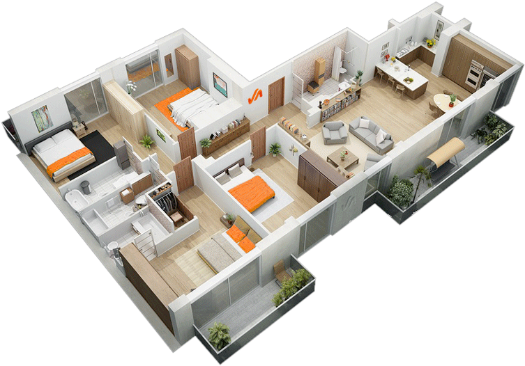 Diego Costa Arquitectura Y Dise O Zona Oeste Capital - One Story 3d House Plans (800x538), Png Download