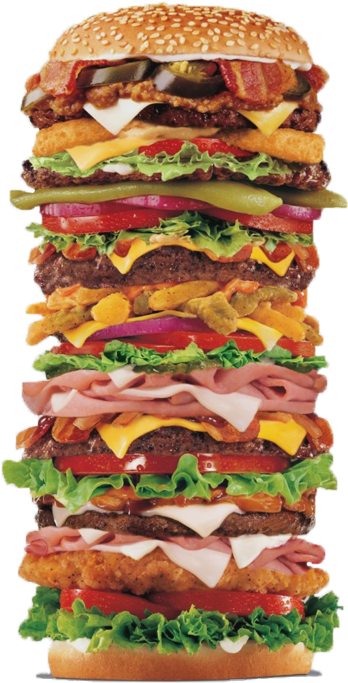 Png Black And White Sandwich Clipart Hamburger Free - Big Sandwiches (443x700), Png Download