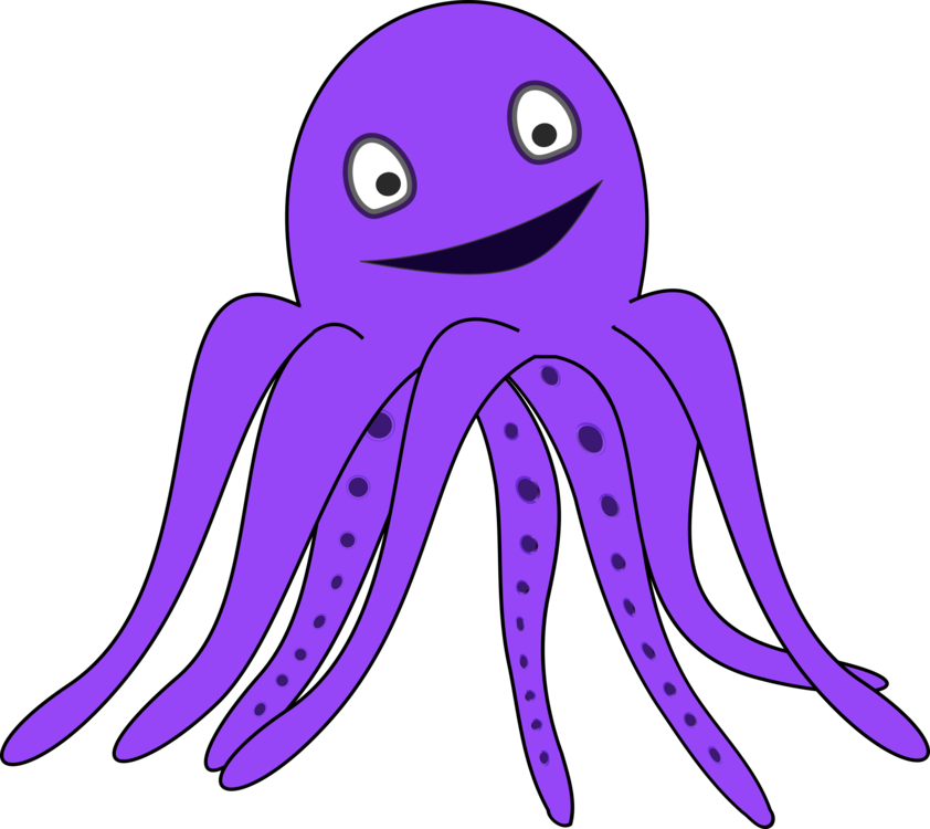 Octopus Black And White - Thing That Color Violet (842x750), Png Download
