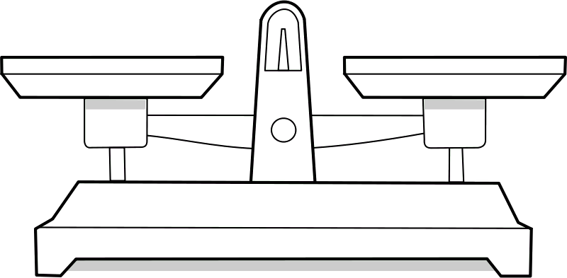 Balanza - Balance Scale Clipart Black And White (800x393), Png Download
