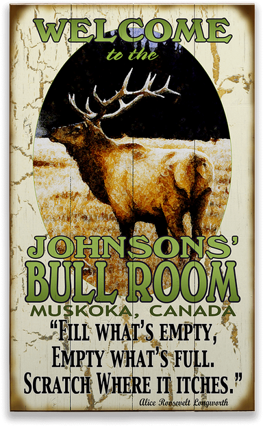 View Zoom Welcome To The Bull Room Sign - Bull Room Elk Sign (730x730), Png Download