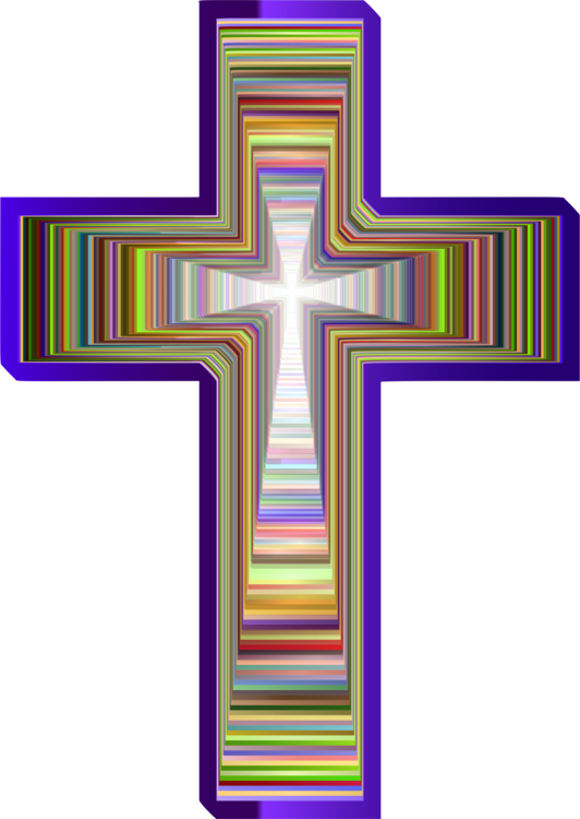 Crucifix Line Purple - Clip Art (532x750), Png Download