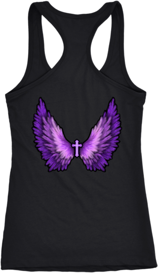 Purple Angel Wing Cross Tank - Shirt (600x600), Png Download