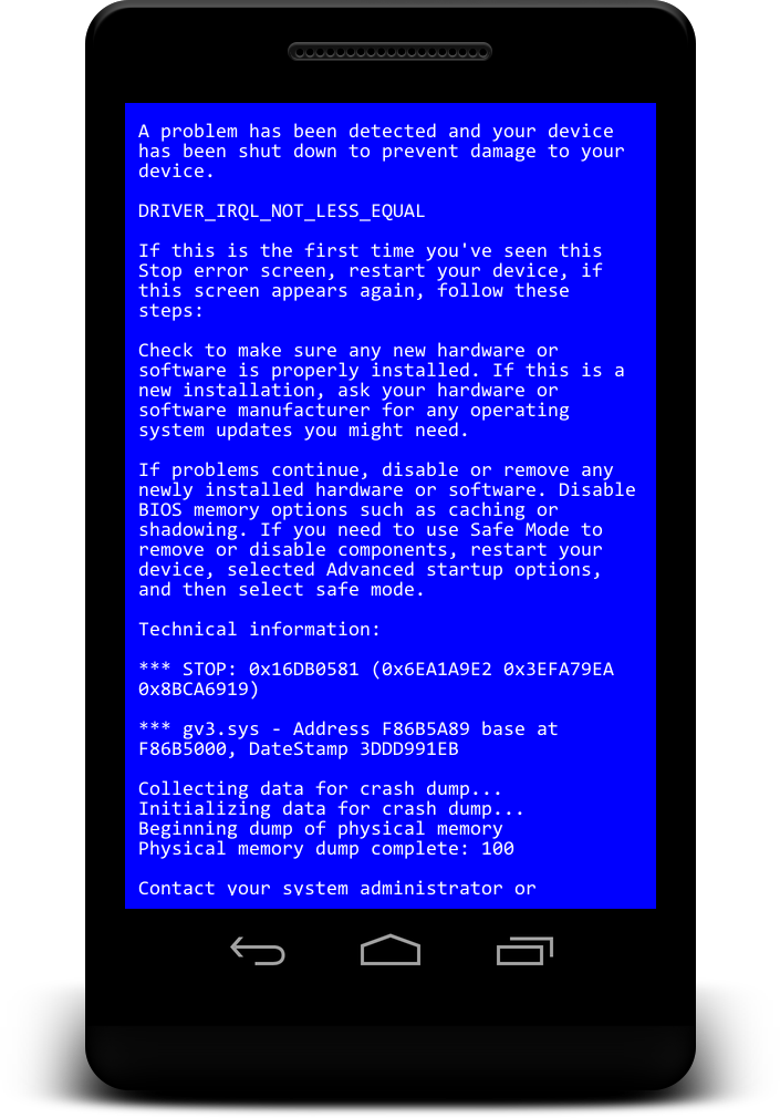 Blue Screen Of Death - Blue Screen Of Death Phone (705x1010), Png Download