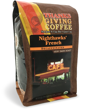 Nighthawks' Decaf Very Dark Roast - Thanksgiving Coffee Nighthawks Decaf Very Dark Roast (300x400), Png Download