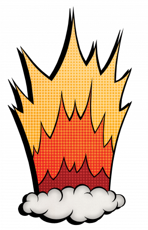 Super Hero Blast With Fire Graphic By Marcela Cocco (456x456), Png Download