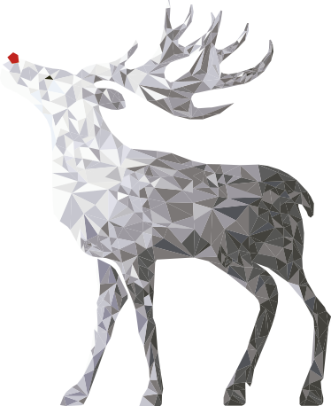 Christmas Reindeer Wall Sticker - Reindeer (374x458), Png Download