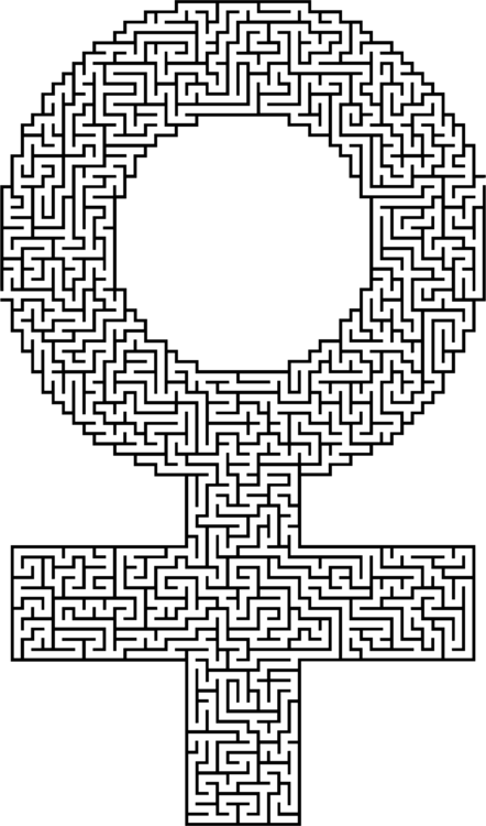 Maze Puzzle Gender Symbol Coloring Book Computer Icons (442x750), Png Download