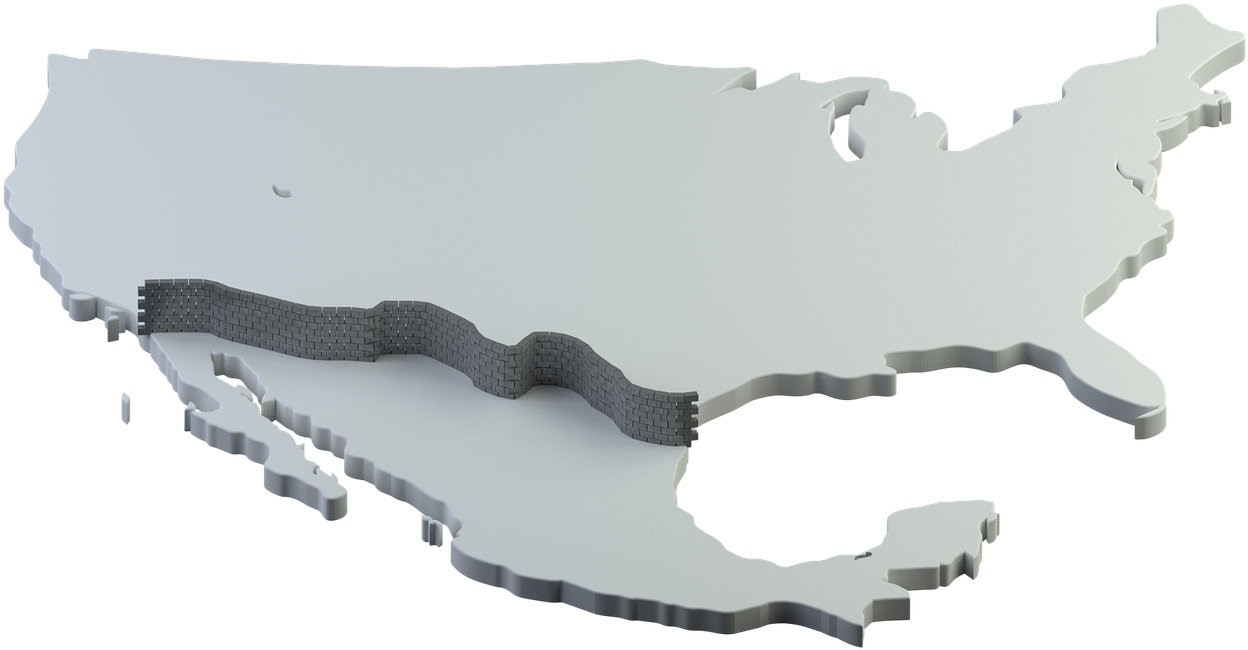 Mexican, Border - Border Wall Vector (1280x720), Png Download