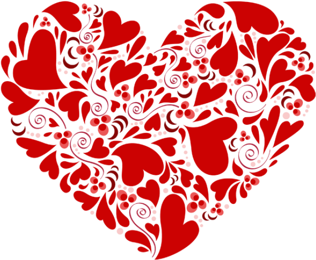I Love You Mom Png Download Image - Heart Made From Hearts (596x495), Png Download