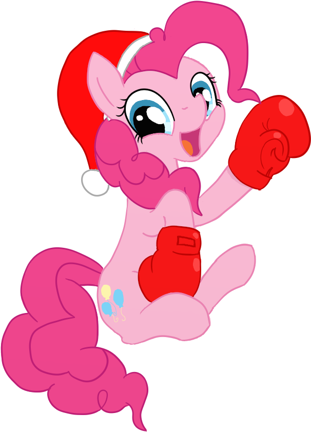 Drizzlefag, Boxing Gloves, Hat, Pinkie Pie, Safe, Santa - Pinkie Pie Laughing (670x920), Png Download