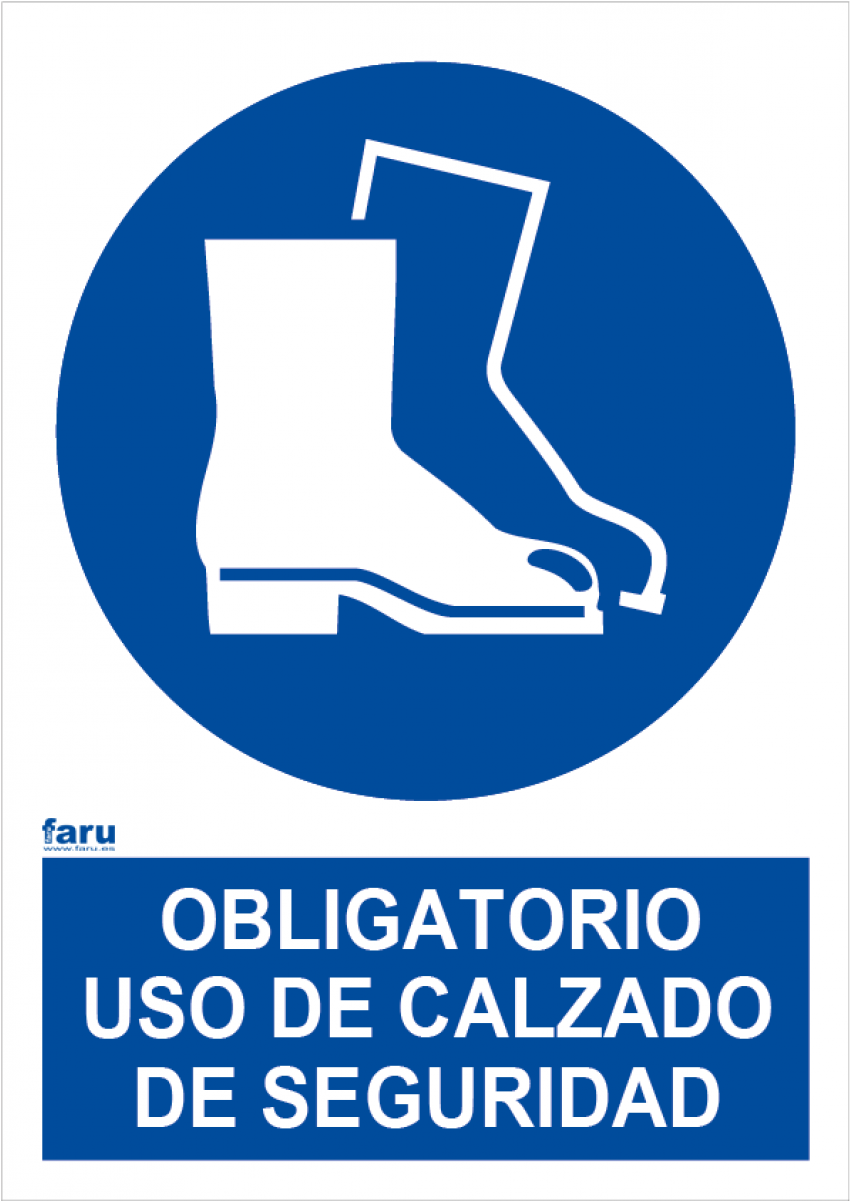 Uso Obligatorio De Calzado De Seguridad Faru - Foot Protection Must Be Worn (1200x1200), Png Download